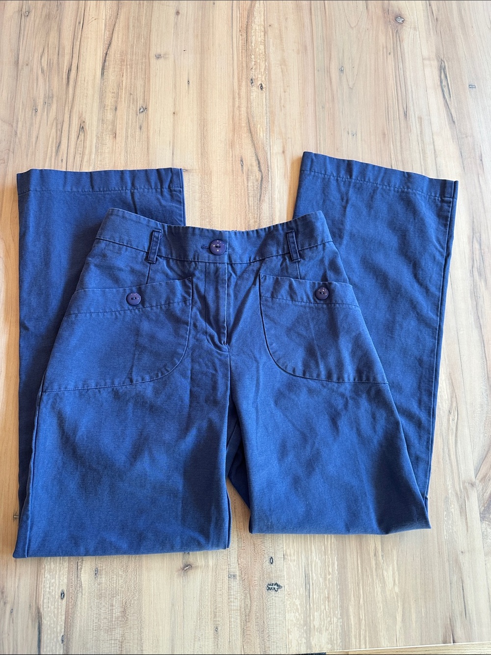 Cokluch Canadian Made Navy Wide-Leg Cotton Blend Pants